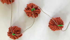 yarn pumpkin garland